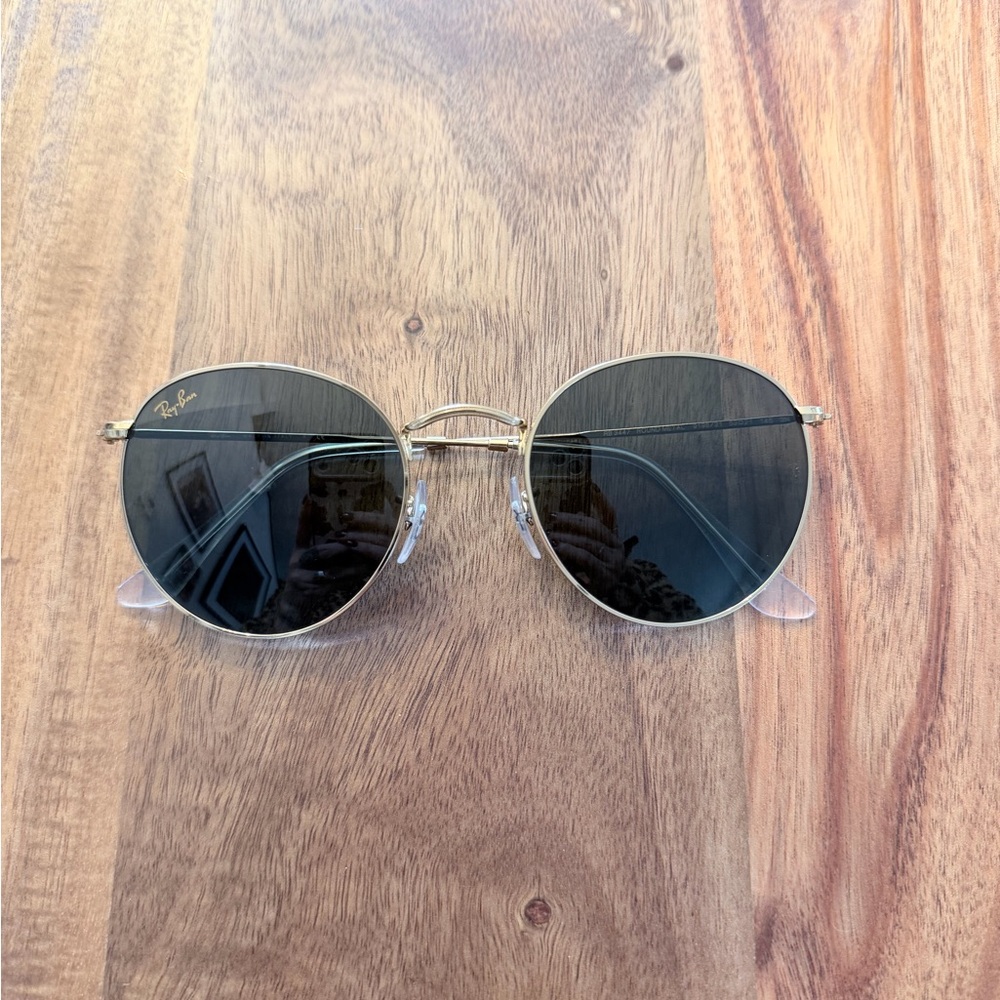 Ray-Ban Gold Frame Sunglasses with Dark Lenses